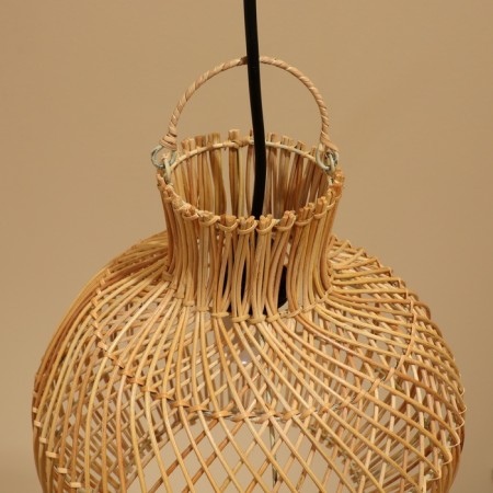 Ceiling Lamp from rattan "Ahmad" 1x120W, E27, 30x30x30 cm-3
