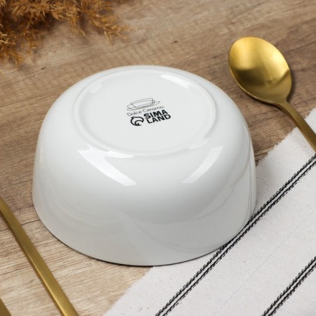 Deep plate of ceramic "with love", 14.5 x 6.4 cm, 600 ml, white color-4