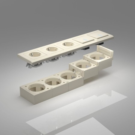 Box for overhead installation w8000003, ivory-1