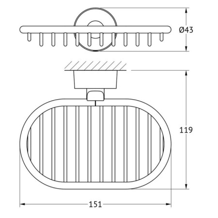 Soap dish, chrome, fbs-1