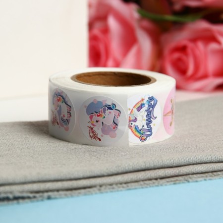 Set of stickers in the roll "unicorns", 500 pcs, 2.5 x 2.5 cm-2