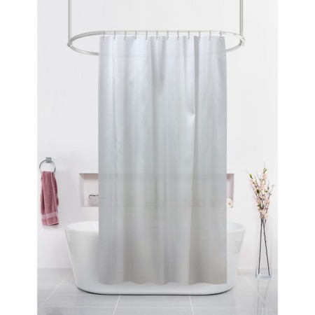 Bath curtains with Joy Home rings "Jacquard Stars", 180x200 cm, white