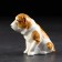 Porcelain figurine "Alabai red-white", 10 cm, author's painting