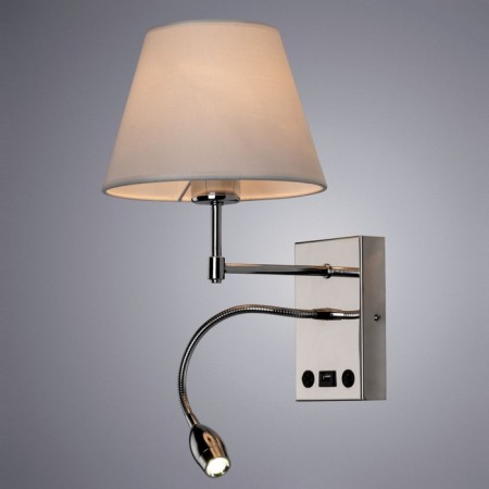 Bra Elba, 1x60W E27 + 1x3W LED, 3000K, 210LM, chromium color-1
