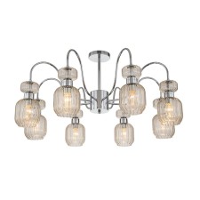 Lamp on the ESCADA rod, 1141/8PL Chrome/Beige. 8x60W, E14, 870x870x435 mm, chromium color/beige