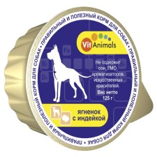 Canned vehicles Vitanimals for dogs, lamps with a turkey, lamister, 125 g.