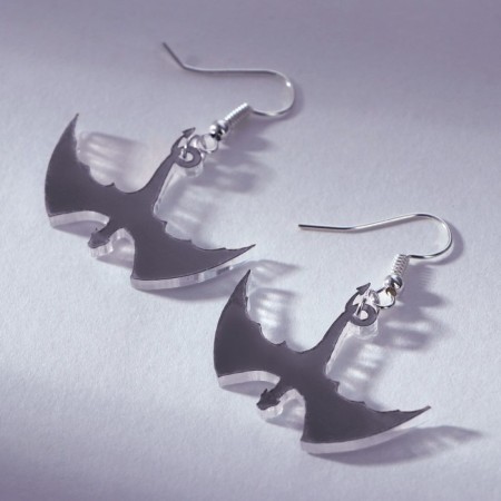 Earrings "Daimon" 3 x 1.5 cm-4