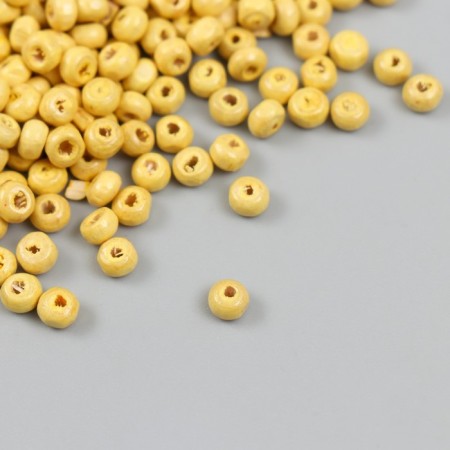 Beads for creativity wood "yellow" d = 0.4 cm set 20 grams