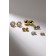 Pusets 6 pairs "ball" flower, white color in gold