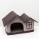 The house is double "villa". 53 x 33 x 37 cm, calico, beige-brown
