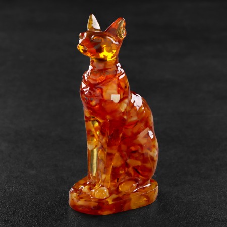 Сувенир "Кот сфинкс", янтарь