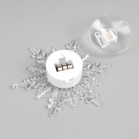 LED toy on Velcro "Snowflake" 11 cm, batteries Lr44x3, glow of multi-5