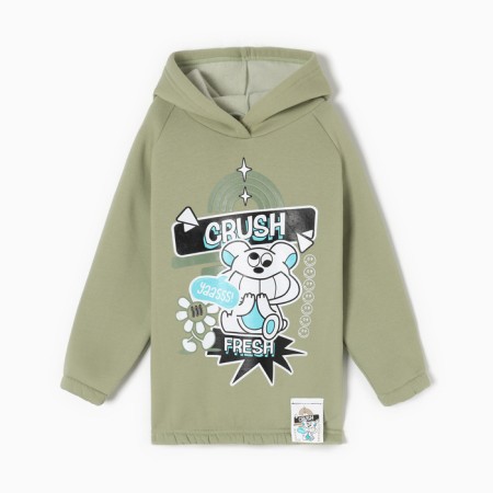 Sweatshirt (Hudy) Children's Minaku: Crush, olive color, height 116 cm-5