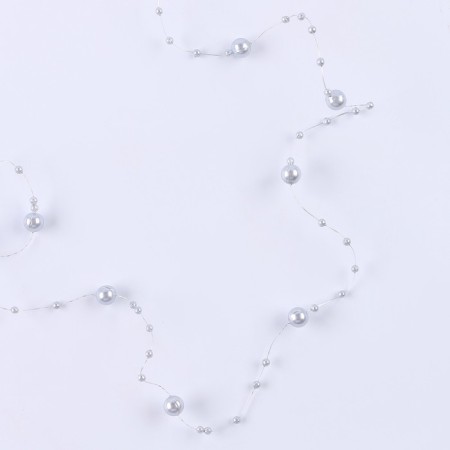 Field for decor with beads, length - 4.8 m, silver color-2