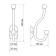 Furniture tundra hook TKD031, two -rod, black matte