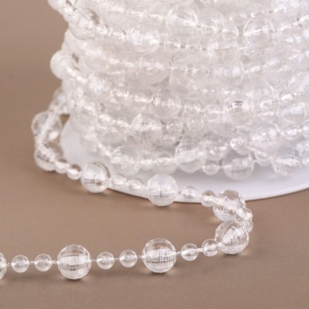 Beads on threads, 8 mm, 9 ± 1 m, the color is transparent-1