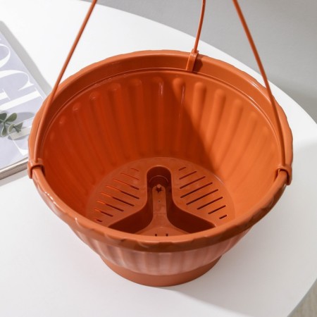 Street Kashpo for flowers suspended "Mirabel", 2.5 l, brown color-5