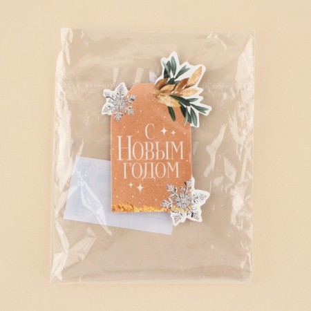 Schildik decorative for the gift "Happy New Year", 4.5 x 7 cm, New Year-3
