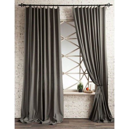 Billy curtains with grabbing, 170 x 270 cm - 2 pcs, gray