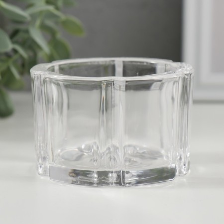 Glass of Glass for 1 candle "boundaries" transparent 8x8x5 cm-2