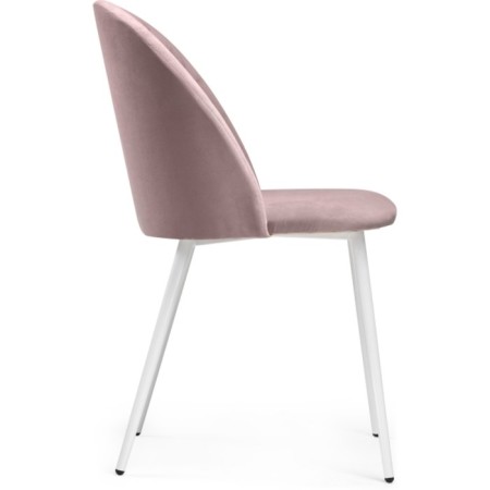 Stew on a metal frame Zest metal/velor, white/pink 50x54x81 cm-2