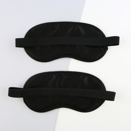 Paired Masks for sleep "Dad, mom rest", 2 pcs., White color-1