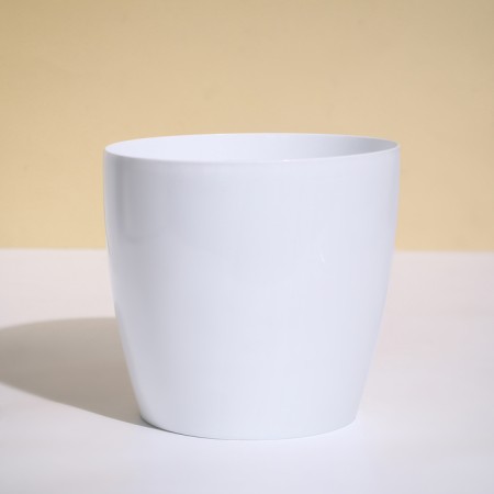 Flower pot, d = 19 cm, 3.5 l, plastic, white
