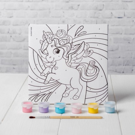 Picture on numbers for children "Magic Unicorn", 15 x 15 cm-2