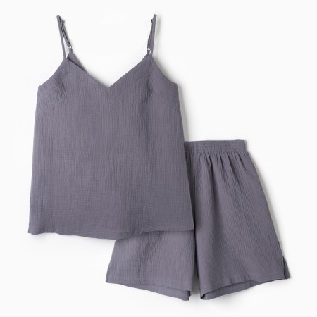 Women's pajamas (T-shirt, shorts) KAFTAN BASIC Size 40-42, gray-blue-6
