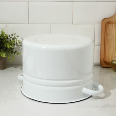 Cylindrical pan, 8 l, induction, white color-2