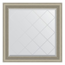 Mirror with engraving in the baguette frame, chameleon 88 mm, 86x86 cm