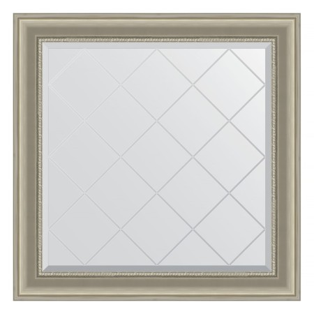 Mirror with engraving in the baguette frame, chameleon 88 mm, 86x86 cm