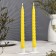 A set of candles of twisted, 2.2x 25 cm, lacquered 2 pieces, yellow