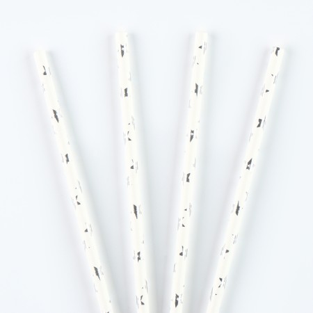 Star cocktail tubes set 12 pcs., Silver color-2