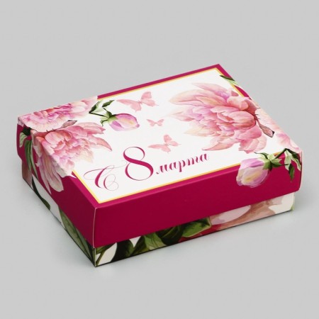 Gift box team "March peonies" 16.5 x 12.5 x 5.2 cm-2