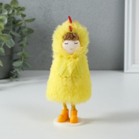 Interior doll "Girl in a chicken costume" 6x7x13.5 cm