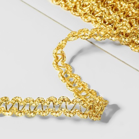 Decorative braid, 10 mm, 10 ± 1 m, gold color-1