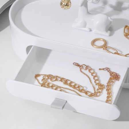 Stand for jewelry "Deer", oval stand, 26 × 25 cm, white color-1