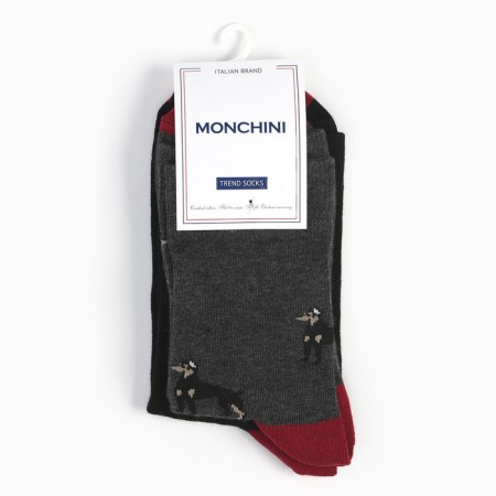 Set of male socks (2 pairs), black/gray color, size 42-43-7