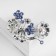 Blash "Flowers" buttercups, blue color in silver