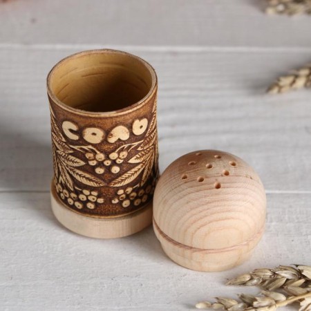Solonka "Rowan" (salt), 4x9 cm, birch bark-2