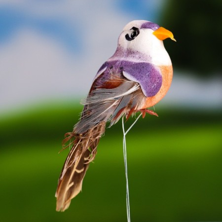Plug "bird Blide Blue" 3x3cm, length 14cm-2