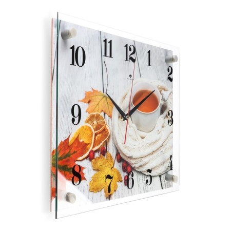 Watching clock, interior: kitchen, "tea in the country in the fall", silent, 30 x 40 cm-1