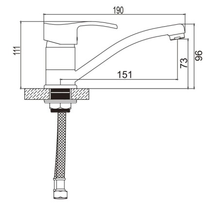 ACCOONA A84203 kitchen mixer, single -leaf, medium surplus, silumin, chrome-4
