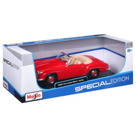 MASTO DIE-CAST 1955 Mercedes-Benz 190sl, opening doors, 1:18, red color-11