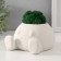 Cashpo concrete "Ball with eyes" with moss 7*12 cm white (moss green stabilized)
