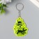 A keychain plastic reflective "New Year's lantern with a branch of spruce and cones" 5.5x4.3 cm