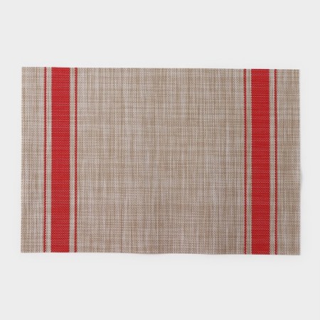 Serving napkin on the table "Two stripes", 45 × 30 cm, red color