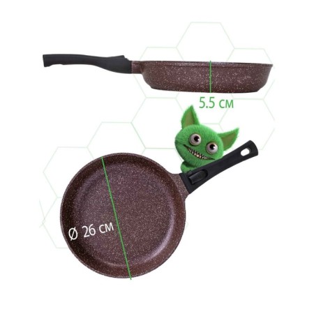 Fusion FP2603LD pan, with a lid, anti -stick coating, d = 26 cm, brown color-8