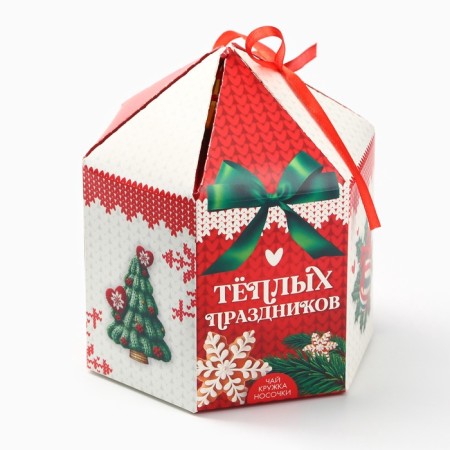 Gift set of "Warm holidays": tea, mug, socks-8